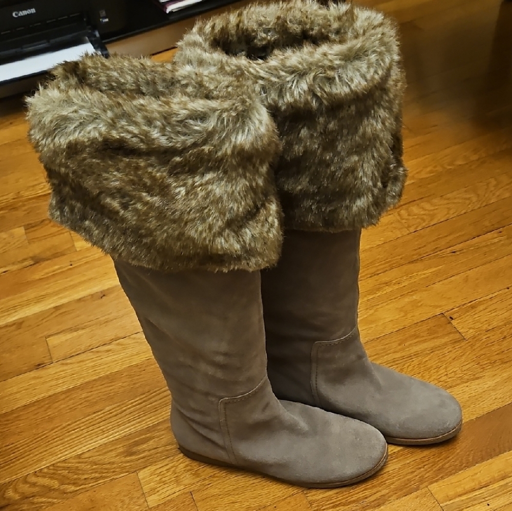 Sam Edelman Brown Faux Fur Trim Boots